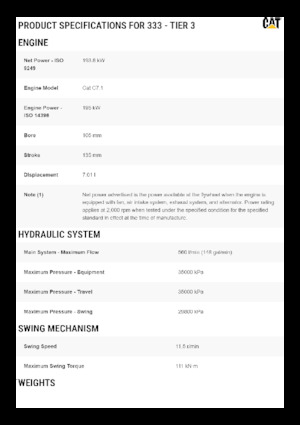 Excavatoare pe șenile Caterpillar 333