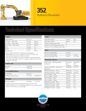 Excavatoare pe șenile Caterpillar 352