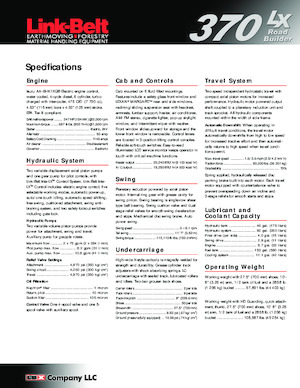 Excavatoare pe șenile Link-Belt 370 LX Road Builder