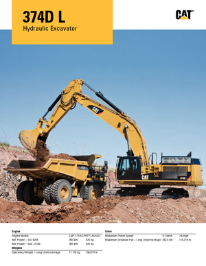 Excavatoare pe șenile Caterpillar 374D L