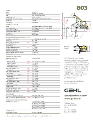 Excavatoare pe șenile Gehl 803
