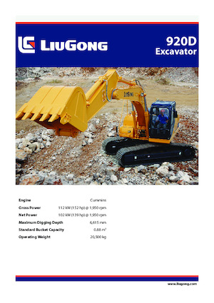 Excavatoare pe șenile Liugong 920D