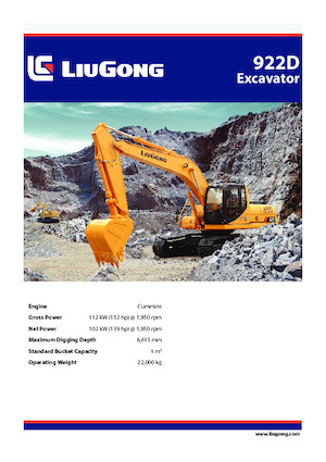 Excavatoare pe șenile Liugong 922D