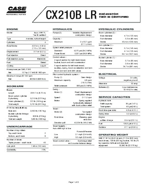 Excavatoare pe șenile Case CX 210 B LR