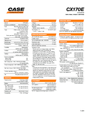 Excavatoare pe șenile Case CX170E