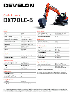 Excavatoare pe șenile Develon DX170LC-5