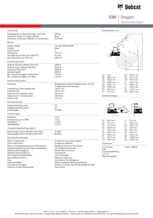 Excavatoare pe șenile Bobcat E 80