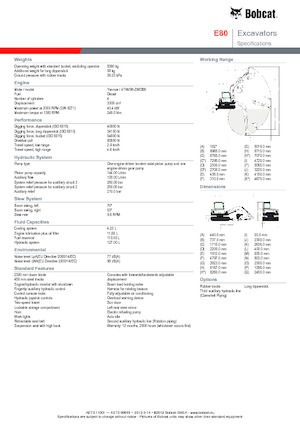 Excavatoare pe șenile Bobcat E 80
