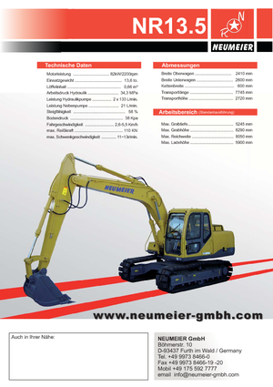 Excavatoare pe șenile Neumeier NR 13.5