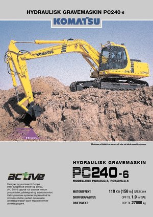 Excavatoare pe șenile Komatsu PC240LC-6 active Plus