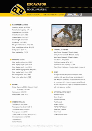Excavatoare pe șenile PowerPlus PP250E-XI
