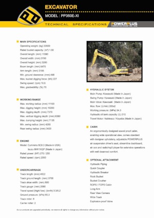 Excavatoare pe șenile PowerPlus PP350E-XI