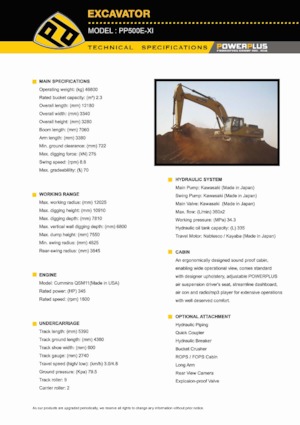 Excavatoare pe șenile PowerPlus PP500E-XI