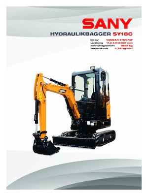 Mini excavatoare Sany SY18C