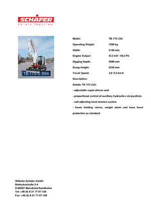 Excavatoare pe șenile Takeuchi TB 175