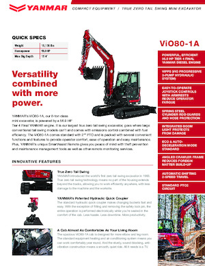 Excavatoare pe șenile Yanmar ViO80-1A