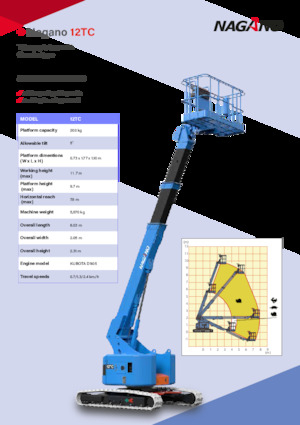 Nacele telescopice pe șenile Nagano 12TC