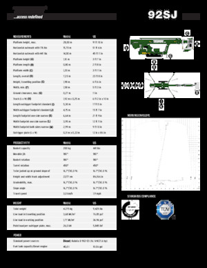Nacele telescopice pe șenile TEUPEN TC92SJ 