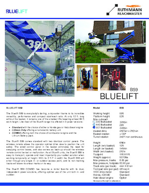 Nacele cu braț articulat pe șenile Ruthmann BLUELIFT B59