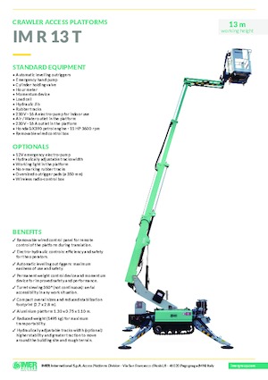 Nacele telescopice pe șenile Imer IM R 13 T 