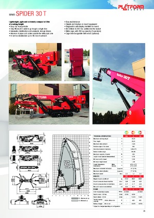 Nacele telescopice pe șenile Platform Basket SPIDER 30T E