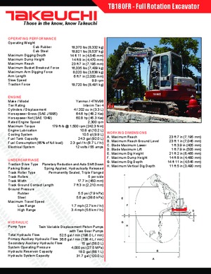 Excavatoare pe șenile Takeuchi TB 180 FR