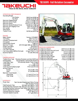 Excavatoare pe șenile Takeuchi TB 280 FR