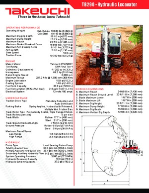 Excavatoare pe șenile Takeuchi TB290