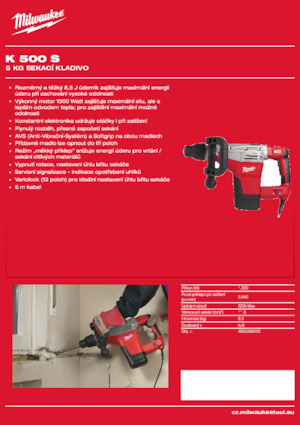 Ciocane demolatoare Milwaukee K 500 S