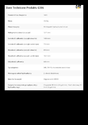 Apucătoare de demolare Caterpillar G306