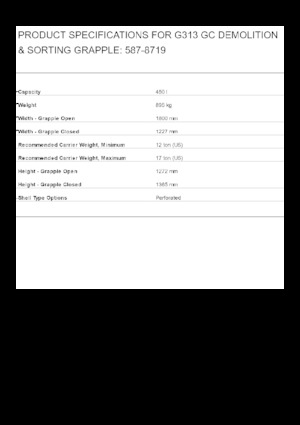 Apucătoare de demolare Caterpillar G313 GC