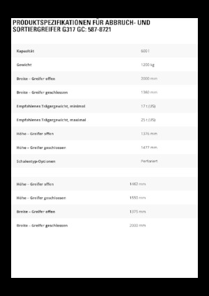 Apucătoare de demolare Caterpillar G317 GC