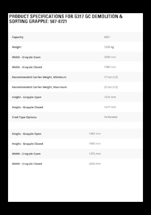 Apucătoare de demolare Caterpillar G317 GC