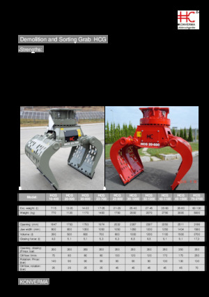 Apucătoare de demolare Konverma HCG 20-500