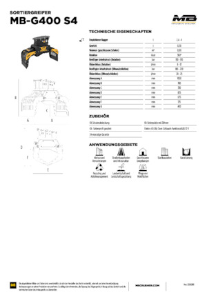 Apucătoare de demolare MB Crusher MB-G400 S4