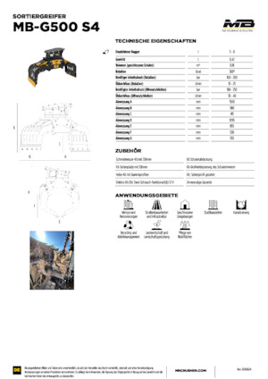 Apucătoare de demolare MB Crusher MB-G500 S4