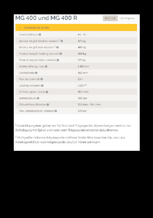Apucătoare de demolare Epiroc MG 400
