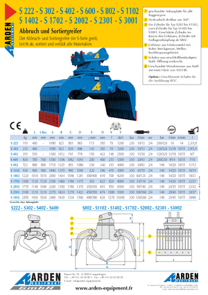 Apucătoare de demolare Arden S 3001