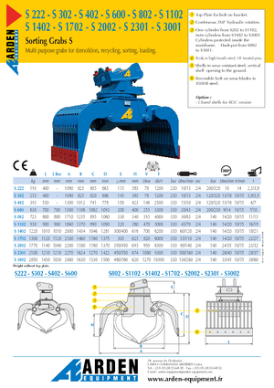 Apucătoare de demolare Arden S 3001