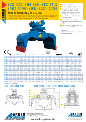 Apucătoare de demolare Arden S 3001