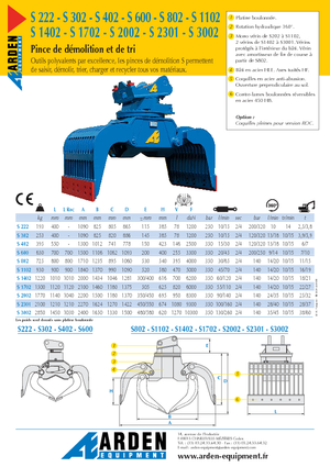 Apucătoare de demolare Arden S 3001