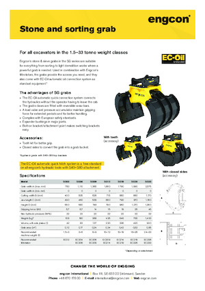 Apucătoare de demolare engcon SG06
