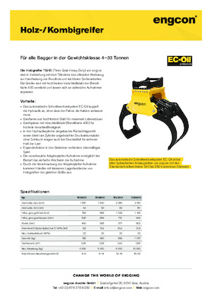 Apucătoare de demolare engcon TG55HD