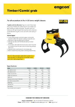 Apucătoare de demolare engcon TG55HD