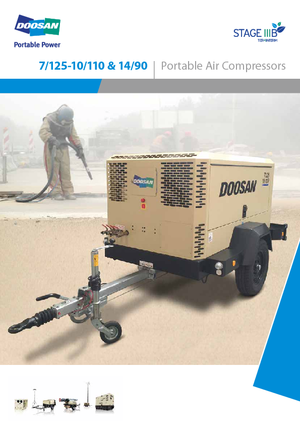 Compresoare de aer portabile - diesel, electrice, pe benzină Doosan 7/125