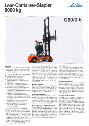 Stivuitoare frontale diesel Linde C 80/3