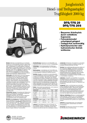 Stivuitoare frontale diesel Jungheinrich DFG 20 AK