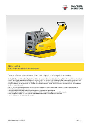 Plăci compactoare reversibile Wacker DPU 100-70 Le