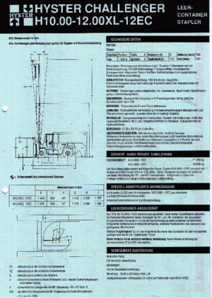 Stivuitoare frontale diesel Hyster H 12.00 XL - 12 EC