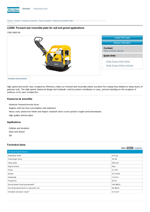 Plăci compactoare reversibile Atlas Copco LG 200
